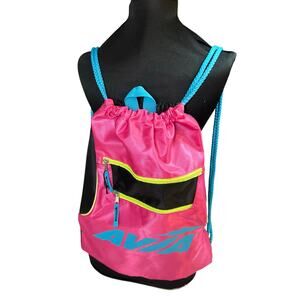 Avia Aerial Flux Sport Drawstring Workout Bag Hot Pink Neon Colors 19x14" NWT